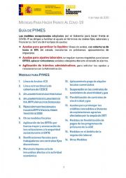 Medidas para hacer frente al COVID-19. Guía de Pymes