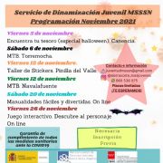 Programación de noviembre 2021 del Servicio de Dinamización Juvenil MSSN