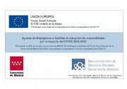 AYUDAS DE EMERGENCIA A FAMILIAS EN SITUACIÓN DE VULNERABILIDAD POR EL IMPACTO DEL COVID PARA LOS AÑOS 2022/2023.